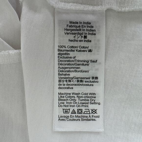 J. CREW Embroidered Party Tee Womens Small White Embellished Cheers Holiday Boxy - Picture 12 of 14